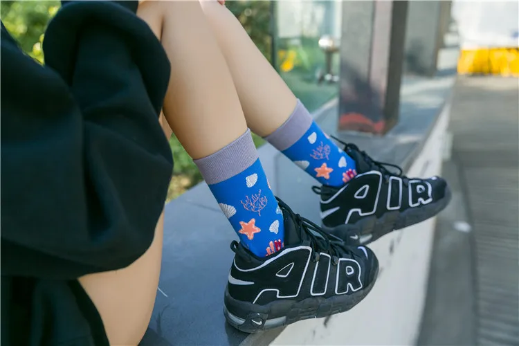 Men and Women Funny Sport Socks Christmas Jacquard Elasticity Combed Cotton Printing Marine Octopus Fancies Running Basketball