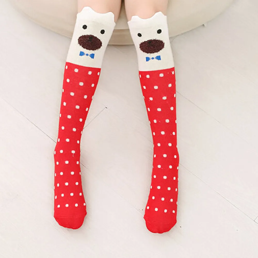 Женские чулки с милым рисунком; хлопковые длинные чулки; Calcetines Mujer; детские гольфы с милым животным узором для девочек