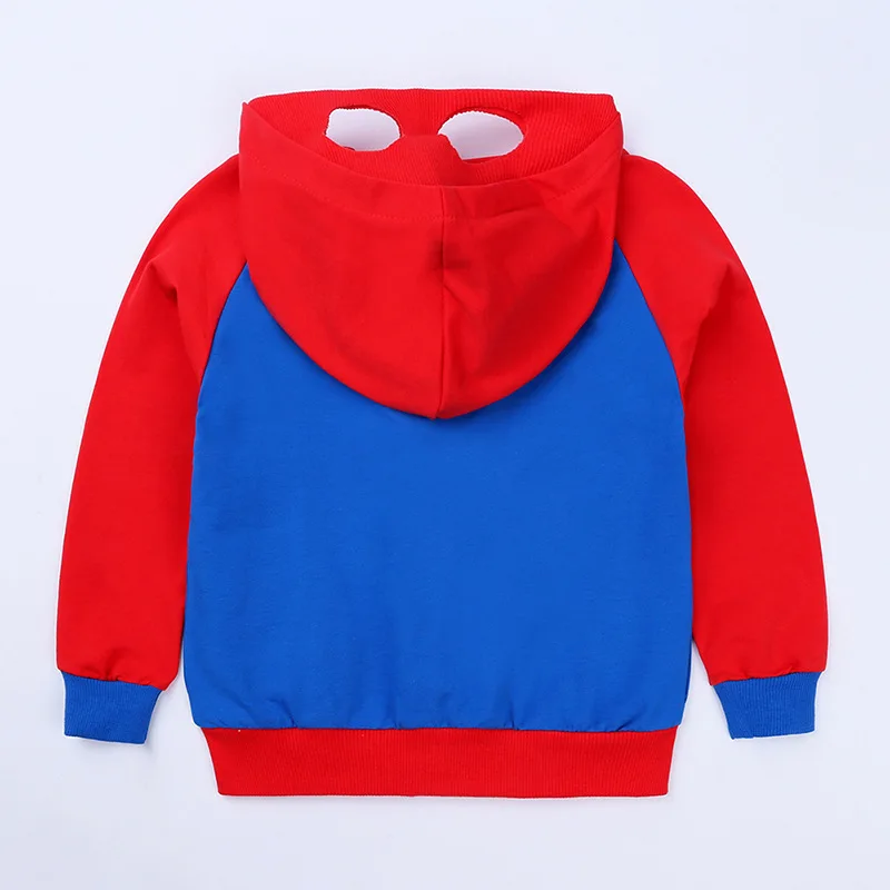 Для мальчиков ясельного возраста куртка Демисезонный в детской одежды с рисунком «мстители» Верхняя одежда для девочек Superman Spiderman Batman детские толстовки с капюшоном для мальчиков; 1-8yea