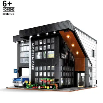 

MOC City Streetview Series The Brickstive Modern Cafe Modular Shop Post Model Modular Building Blocks Bricks Toys Gift