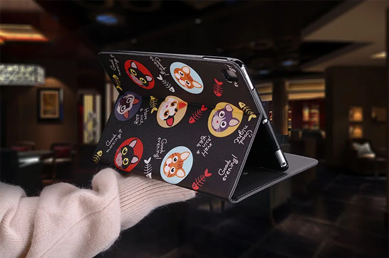 Для IPad Air 1 2 чехол Защитный чехол для планшета Кот Мультфильм иллюстрация PU кожаный чехол флип Смарт Стенд для iPad Pro 9,7 чехол