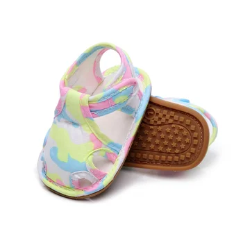 

Infant Unisex Camouflage Colorblock Sandals Baby Hollow Anti-slip Rubber Sole Toddler Shoes Babe Beach Shoes