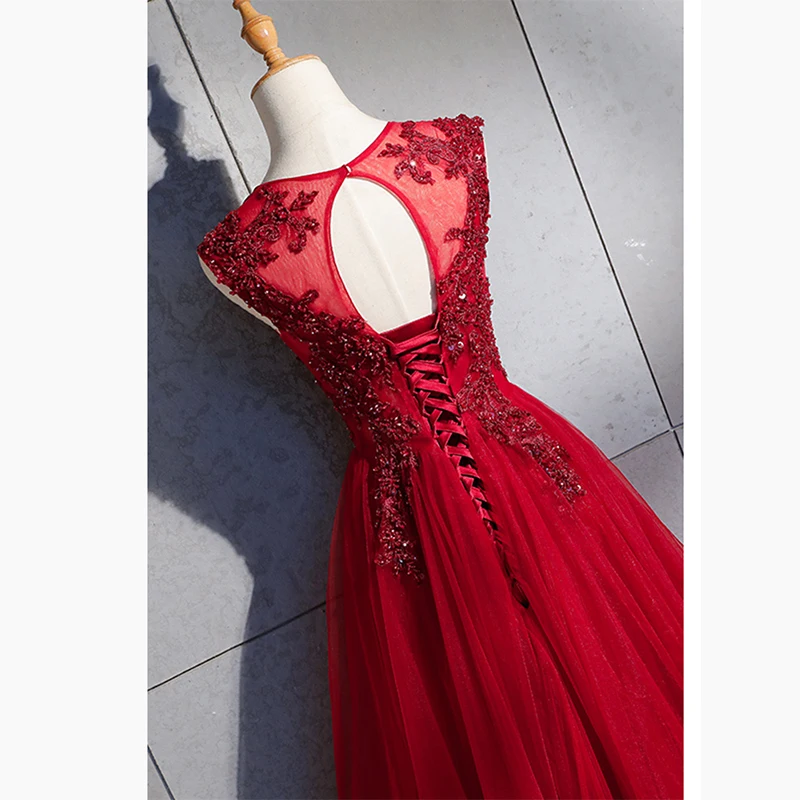 It's Yiya вечернее платье без рукавов с круглым вырезом и цветочным принтом бордовое бальное платье принцессы женские вечерние элегантное Деловое платье E1013
