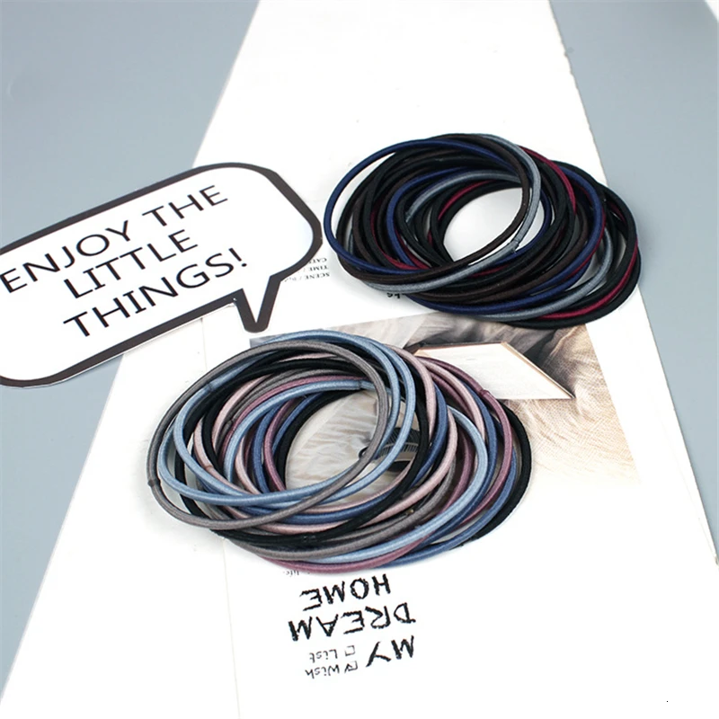 

18pcs/lot New Basic Korean Hair Accessories High Elastic Rubber Band Hair Ring Without Seam Head Rope Headdress