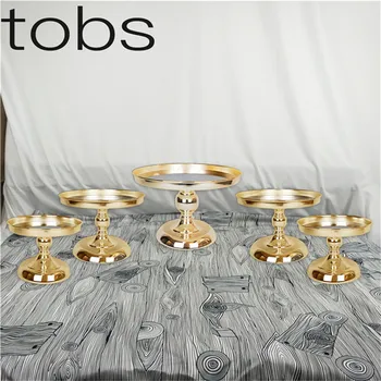 

Silver/Gold set Plated Mirror Cake Stand Round Chrome Metal Wedding Display Pedestal