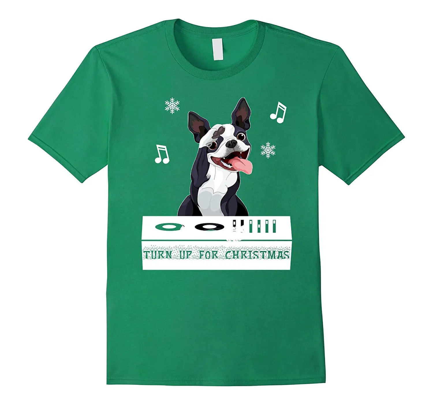 Мужская футболка с принтом хлопковая забавная Рождественская Бостон-терьера для