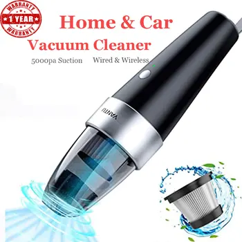 

5000pa Suction Home Car Vacuum Cleaner Handheld Wireless Rechargeable Cleaner Wet/Dry Auto Portable for Car Home Pet Cleaner