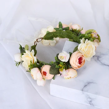 

For Women Popular Simulation Flower Hair Accessories Hawaii Wedding Shooting Garland Headdress Artificial Handmade Garland