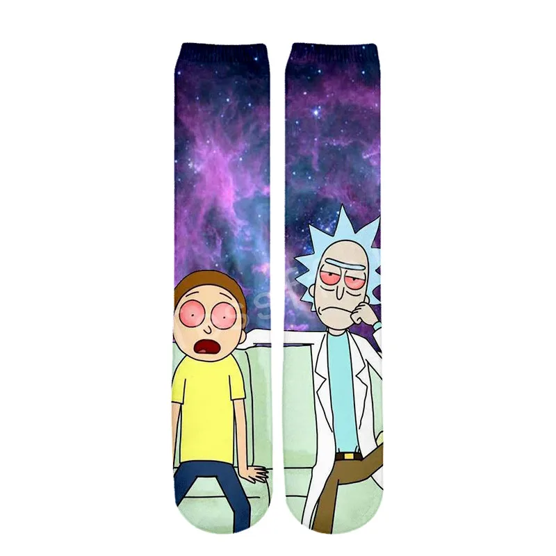 Tessffel Rick and Morty/Повседневные носки унисекс с 3D принтом для мальчиков/девочек/мужчин/женщин, забавные яркие подвески, носки до щиколотки