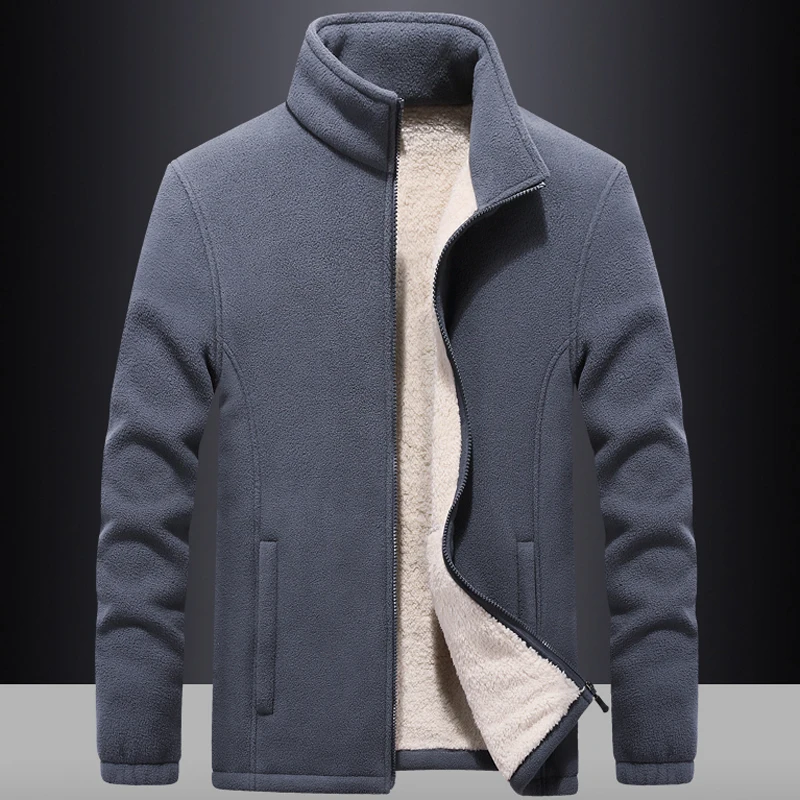 winter Jacket Mens 6XL 7XL 8XL 9XL New Fleece Top Men\'s Casual windbreaker jackets Solid color Warm coats youth men clothing 889