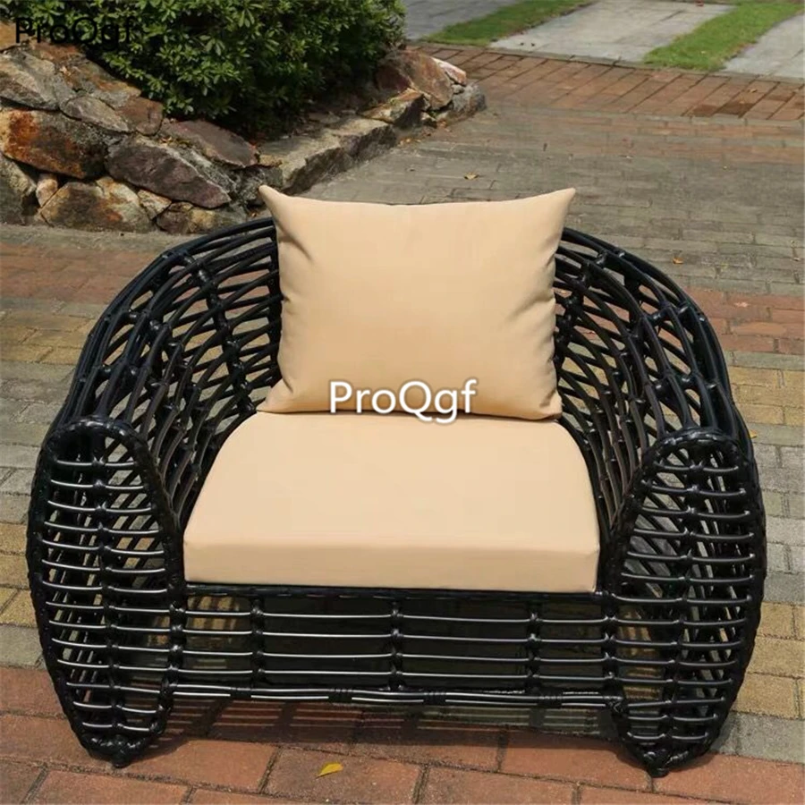 

Ngryise 1Pcs A Set rattan steel single people use sofa classic