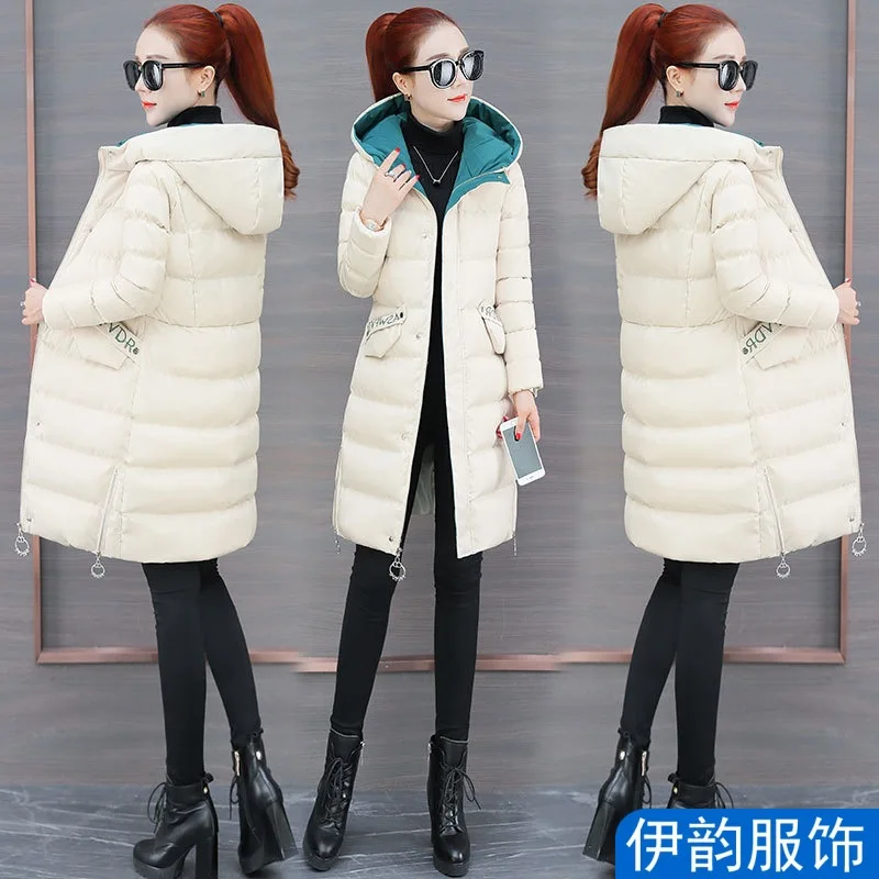 

Mid-length down Jacket Cotton-padded Clothes Short-height Winter Cotton Overcoat WOMEN'S Dress 2019 New Style Online Celebrity C