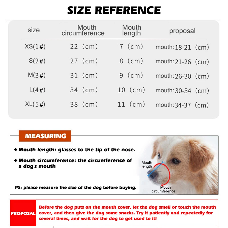 Dog Stop Barking Muzzle with Reflective Strip