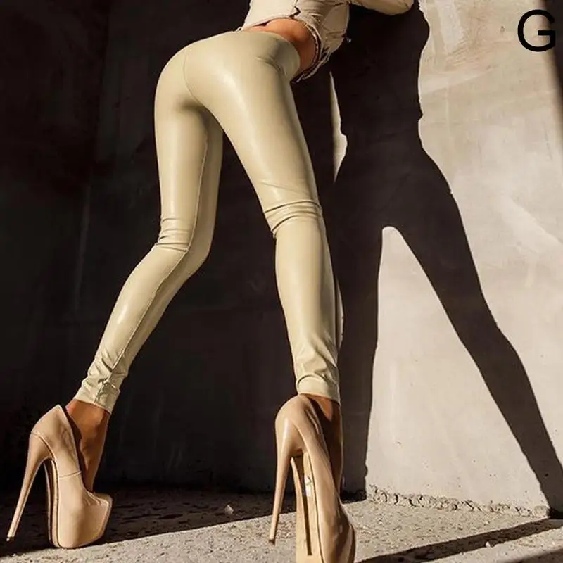 nike leggings S-5XL High Waist Leggings 2022 Women PU Leather Pants  Sexy Push Up Hips Pencil Pants capri leggings Leggings