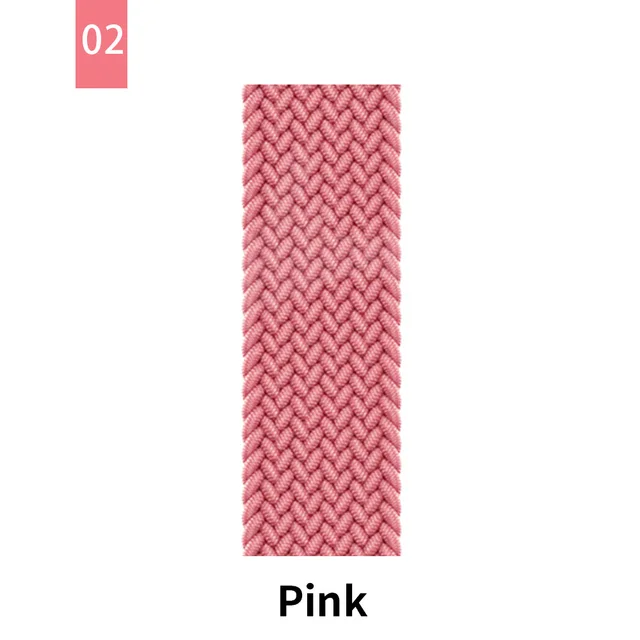 Braided Solo Loop For Apple Watch Band Se 76543 40mm 44mm Elastic Bracelet Strap on Smart Series 38mm 42mm 41mm 45mm Accessories 2 Flower pink