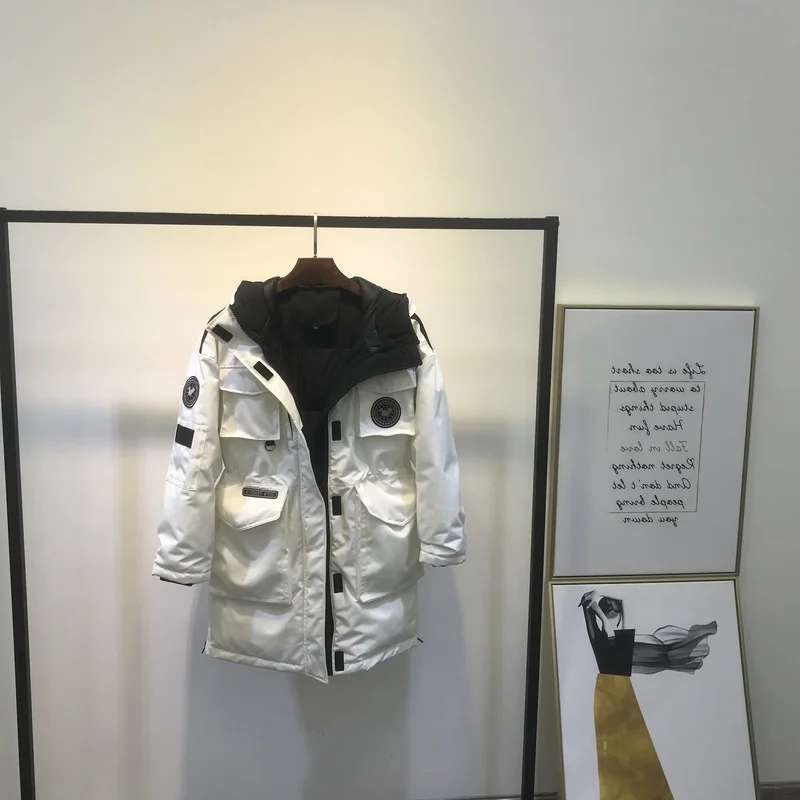 

2020 New Winter Down Jacket Woman Hooded Korean Oversize White Duck Down Coat Women Overcoat Parka Couple KJ3343