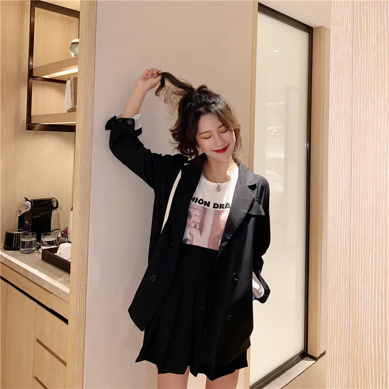 

Autumn And Winter WOMEN'S Dress Vertical Multijunction Textured Online Celebrity Small Suit Coat Autumn Korean-style Casual Stri