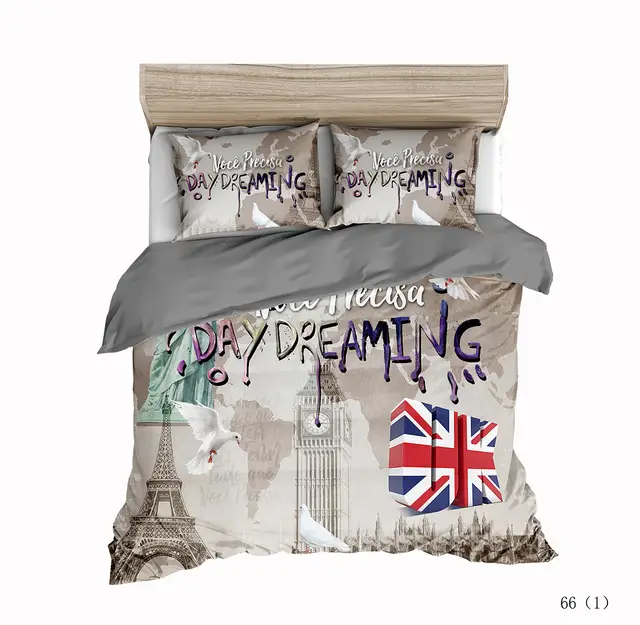 Ahsnme London Cityscape Duvet Cover Set Big Ben Bedding Set