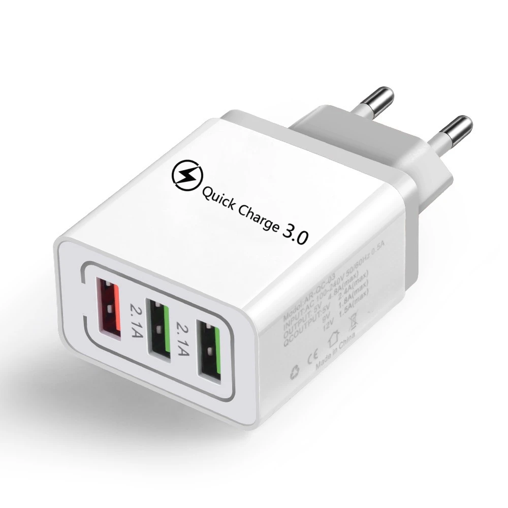 18 Вт Быстрая зарядка 3,0 EU US 5 в 3 А Быстрая зарядка USB ЗУ для мобильного телефона для iPhone 11 Pro Max huawei mate 30 Pro дорожное зарядное устройство s - Тип штекера: Gray