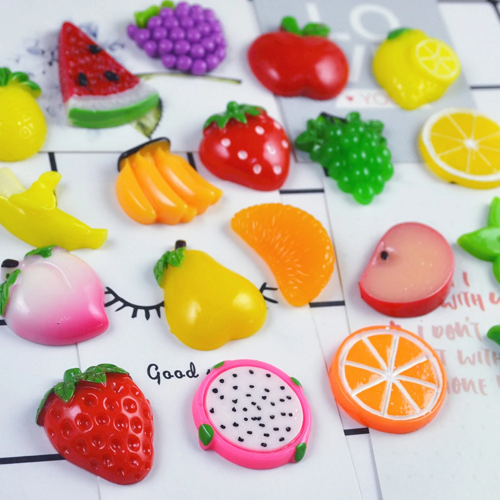 10Pcs/lot Colorful Fruit Charms Slime Filler Stress Relief DIY Polymer Addition Slime Accessories Toy Model Tool for Kids Toys