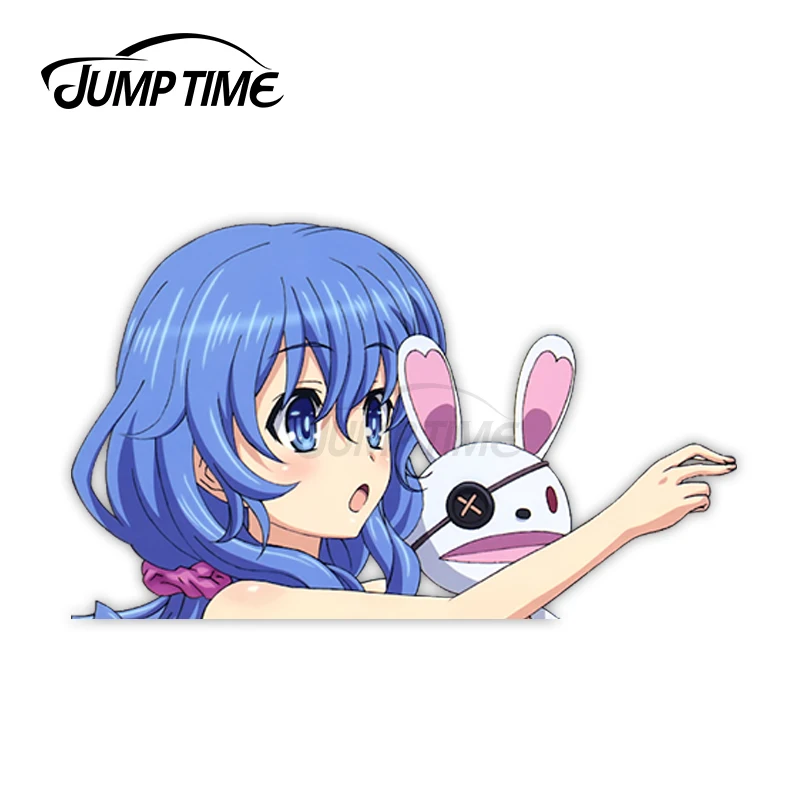 Jump Time Date a Live Yoshino Sexy Cute Anime Girl Vinyl Decal Waifu Peeker Big Head Car Stickers | Автомобили и мотоциклы