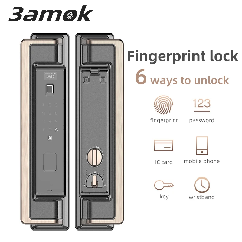 

3amok Biometric Fingerprint door Lock Security Intelligent Smart Lock Password ID Card Unlock home security Electronic Door Lock