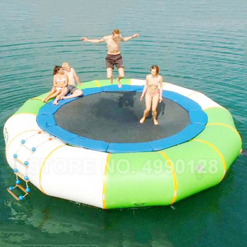 

Free Shipping Inflatable trampoline 2m 3m 4m Pool Float Toy Trampoline Gymnastics Water Bouncer Floating Water Park Water Game