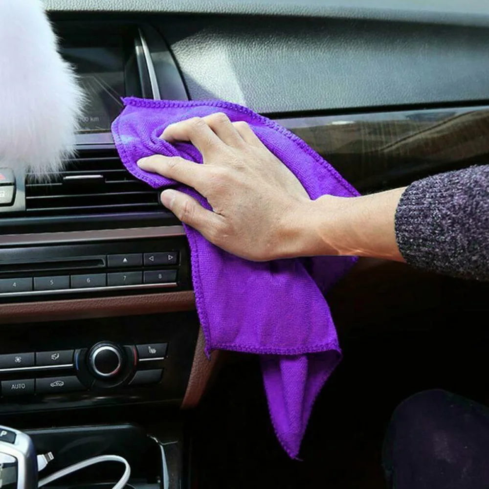 Smooth and strong 10x Car Washing Towel Clean Wash Cloth Absorbent Microfiber Home Kitchen 25x25cm