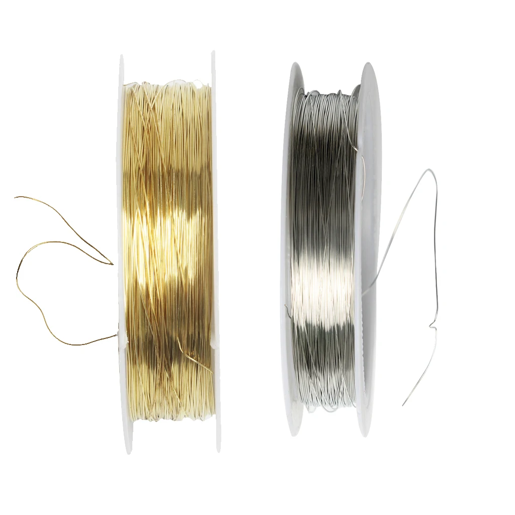 2 Rolls 22m Iron Wire Cord For Jewelry Making Wedding Flower Arranging 0.3mm