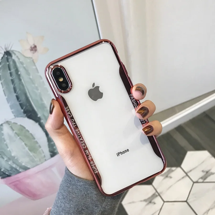 Модный чехол для телефона для iPhone 6, 6 S, 7, 8 Plus, мягкий ТПУ гальванический чехол для X, XR, XSMAX 11, 11Pro MAX, защитный чехол - Цвет: Небесно-голубой