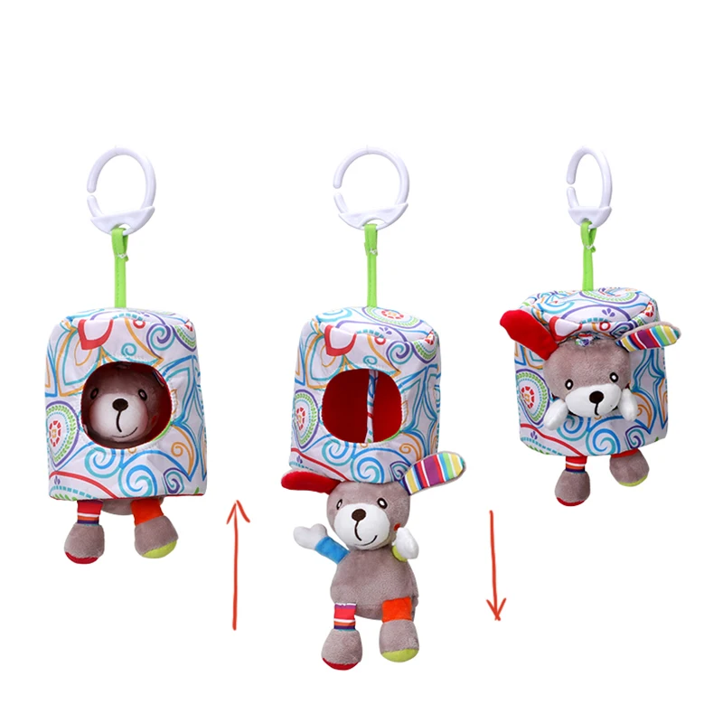 

2019 New Baby Lathe Hanging Ring Animal Print Rattle Crib Hanging Infant Stroller Hanging Toys Teether Stuffed Doll