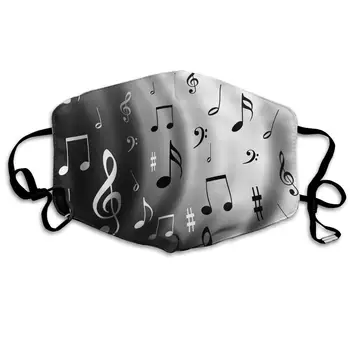 

Unisex Print Mouth Mask - Music Notes Pale Background Polyester Anti-dust Mouth-Muffle - Fashion Washed Reusable Face Masks for