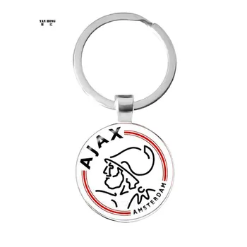 

Ajax stranger's idea alloy retro key ring glass round 25mm best collection gift for fans and friends