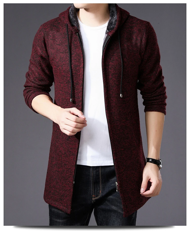 WENYUJH Men's Sweater Thick Warm Long Cardigan Men Hooded Sweater Coat With Cotton Liner Zipper Coats 2019 Autumn Winter News WENYUJH Men's Sweater Thick Warm Long Cardigan Men Hooded Sweater Coat With Cotton Liner Zipper Coats 2019 Autumn Winter News