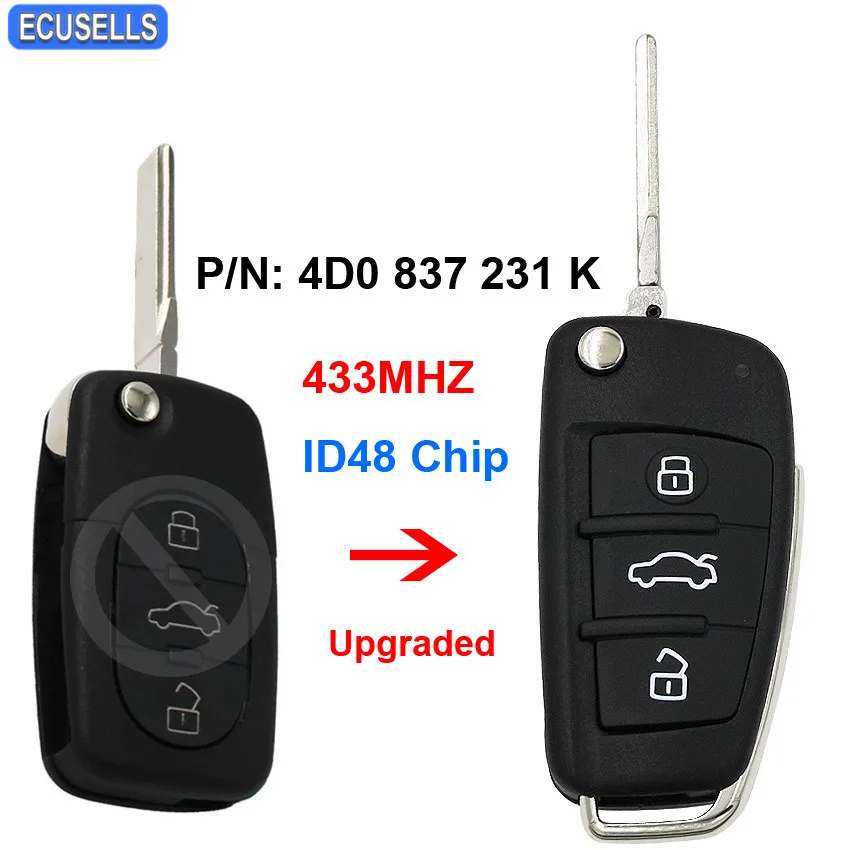 Модернизированный 3 кнопки Складной флип дистанционный автомобильный смарт