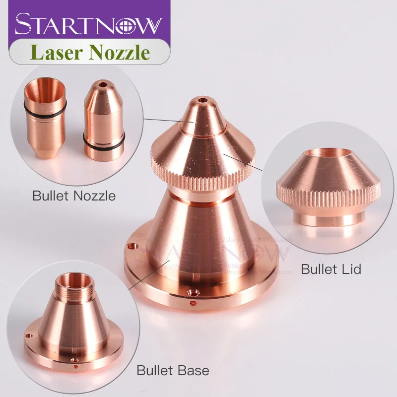 Startnow Bullet Laser Nozzles For Lasermech Fiber Cutting Machine Head Jet With Raytools Lid Base Double Caliber 0.8 1.8 3.5 4.0|cutting