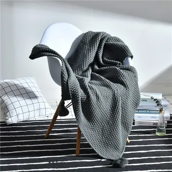 

Nordic ins knitted ball blanket shawl blanket air conditioning decorative blanket