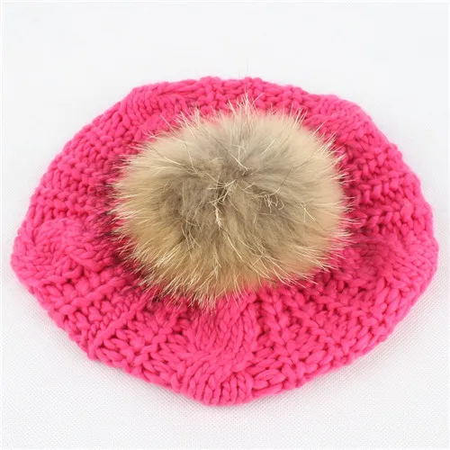 rose red Scorpion hair ball твист берет модный тренд удлиненная шапка женская осенняя и зимняя новая шерстяная вязаная шапка Skullies& Beanies - Цвет: rose red
