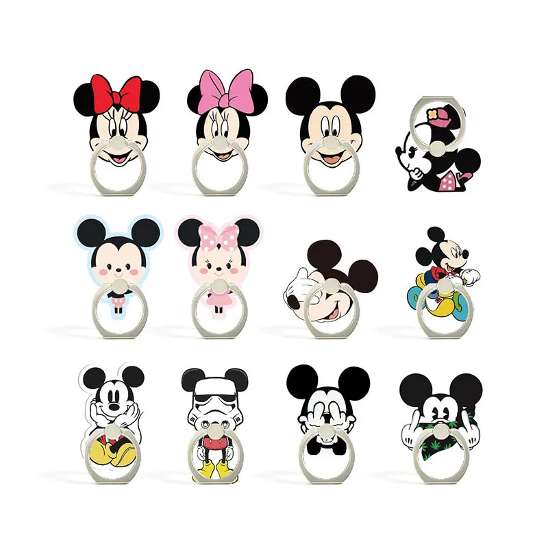 

Universal Metal hot socket Finger Ring Mobile Cell Phone Cute Cartoon Minnie Mickey phone Holder stand For iPhone XS XR Bracket
