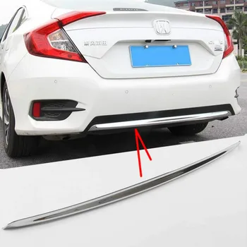 

lsrtw2017 auto styling abs car rear bumper trims chrome for honda civic 2015 2016 2017 2018 2019 2020 10th accessories parts