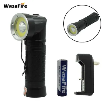 

Foldable Head Magnetic Flashlight T6 + COB White Red Light Lanterna High Power 3800 Lumen LED Torch +18650 Battery + Charger