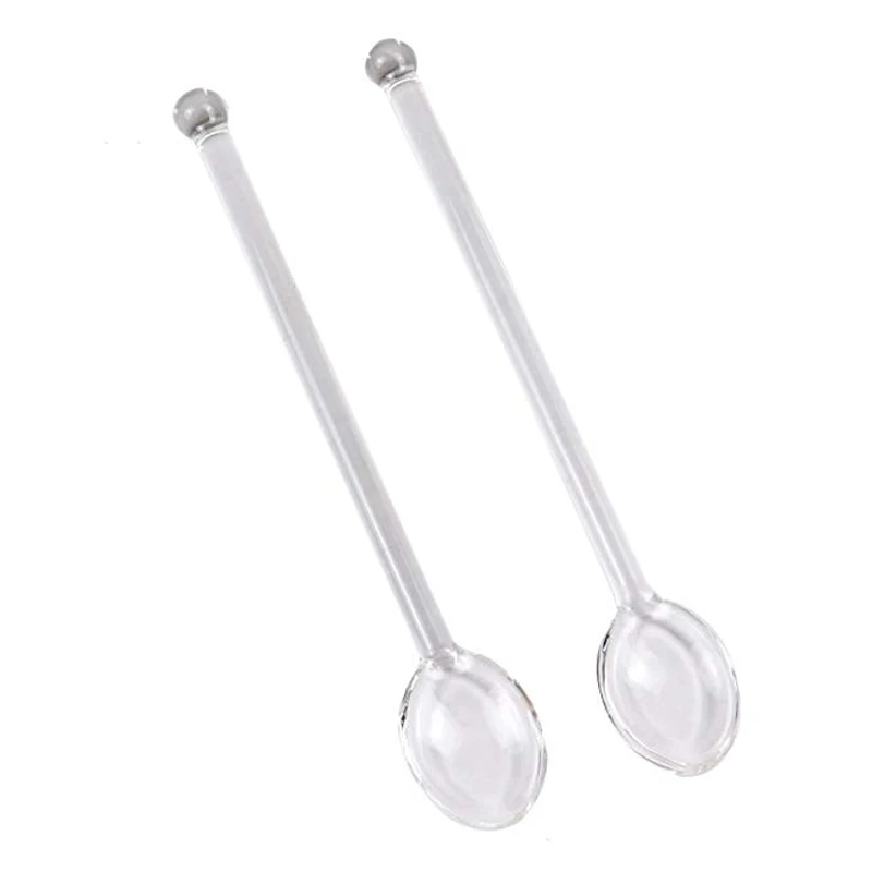 1pc Clear Glass Stirring Coffee Spoon Tea Spoon Dinnerware Eco-f