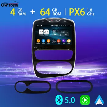 

10.1'' PX6 4G+64G Android GPS Car Multimedia Player For Renault Clio 4 2012-2018 Bluetooth 5.0 Tethering 4G SIM LTE DSP Stereo