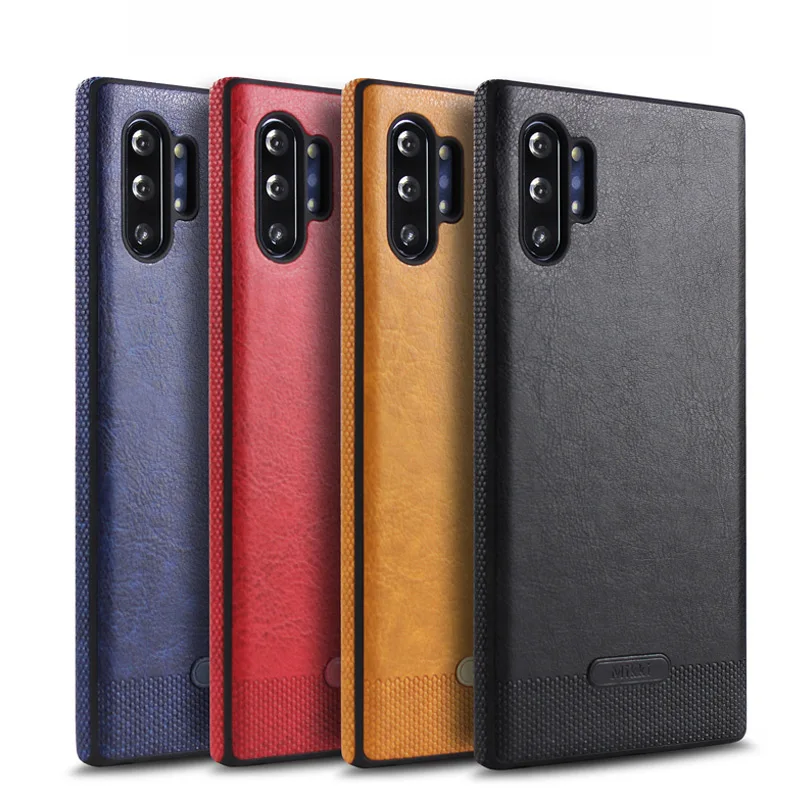 

For Note10+ Vintage Leather Simple Back Cover For Galaxy Note 10 9 8 Note10 S8 S9 S10 Plus E Business Soft Anti-knock Slim Case