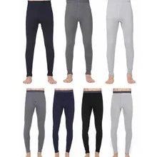 Лидер продаж Для мужчин хлопковый теплый зимний костюм из Термальность брюки леггинсы тонкие однотонные длинные кальсоны цельное Мужское нижнее белье