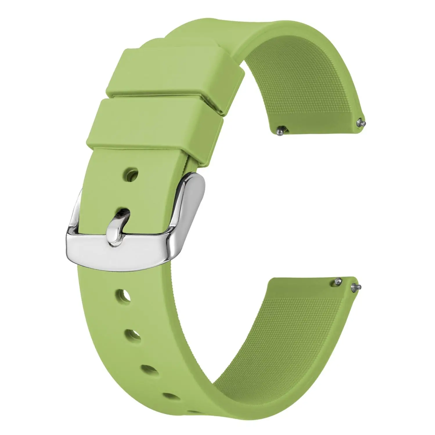 Anbeer ремешок для часов 14 мм, 18 мм, 20 мм, 22 мм, 24 мм, быстроразъемный мужской т-браслет, мужской черный спортивный силиконовый резиновый ремешок для часов - Цвет ремешка: Tea Green