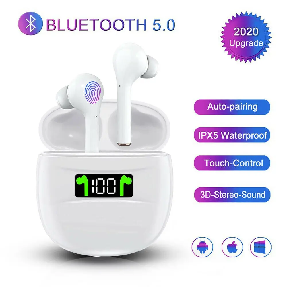 2020 New Bluetooth 5 0 Earphone J3 Pro Charging Box Wireless Headphone Touch Control Earbuds Headset TWS for Android IOS Phone