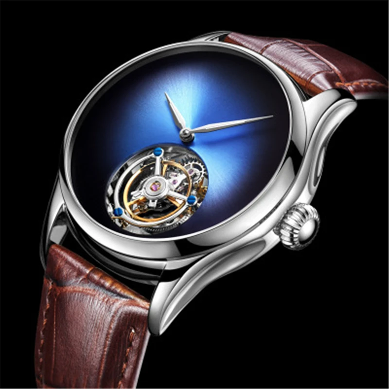 

NEW Top brand mechanical tourbillon men's watch For watch with luxury popular business leather carnival trend men's clock strap