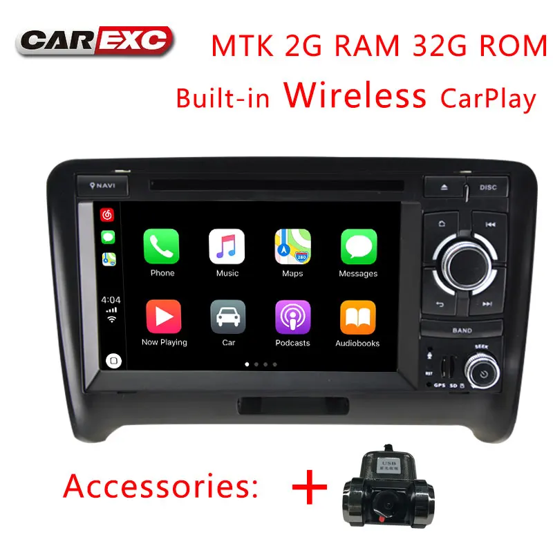 32G Carplay DVR Два Din Android 9,0 четырехъядерный автомобильный dvd-плеер стерео система для Audi TT/TTS GPS радио Wi-Fi навигация Мультимедиа встроенный CarPlay - Цвет: 32G Carplay DVR