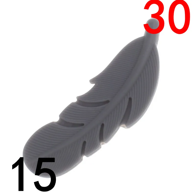15 ATOB 30PCS Silicone Bite Beads Feather BPA Free Teether DIY Necklace Baby DIY Rodent Silicone Nursing Pendant Chewing Beads - Цвет: 15
